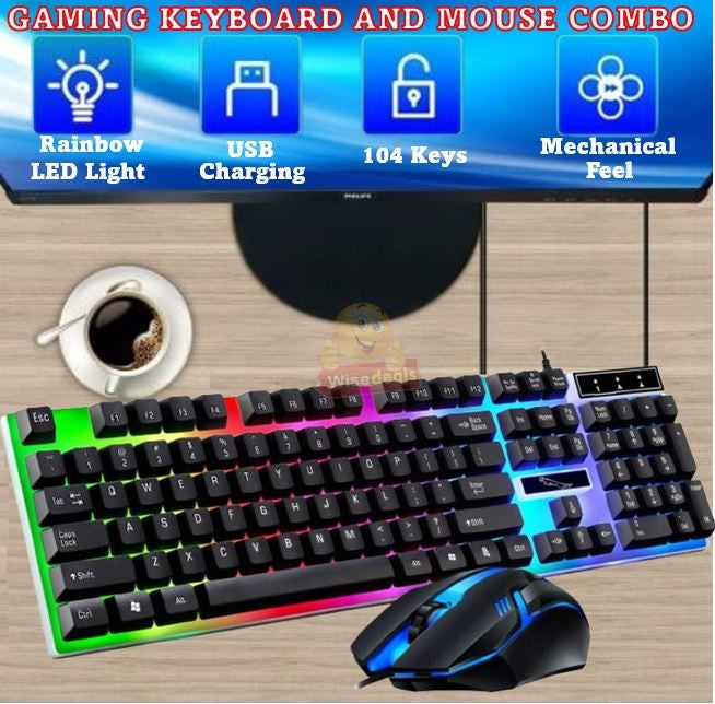 LED Gaming Keyboard and Mouse Set