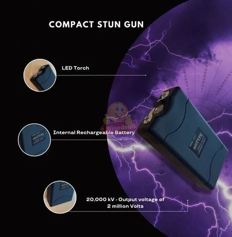 Stun Gun with Flashlight in Bag