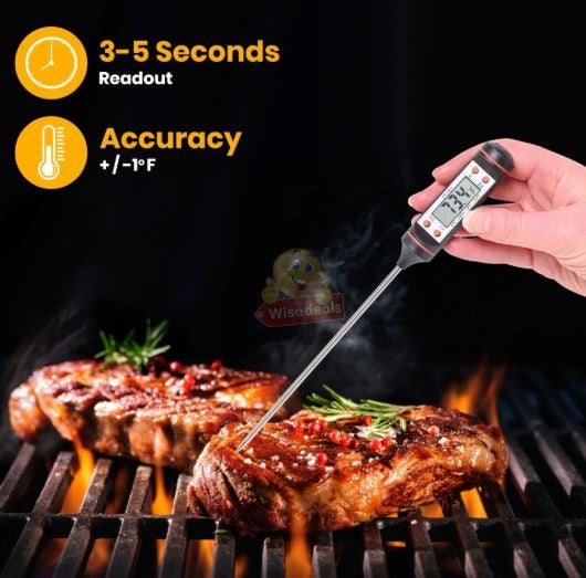 Digital LCD Display Thermometer for Meat Cooking and more