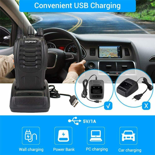 2 X Handheld Walkie Talkie Hand Radio Set with 16 Channels – 3-5 km talking range