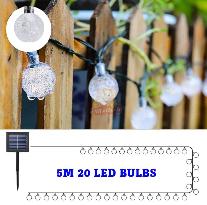 5m 20 LED Solar Bubble String Light