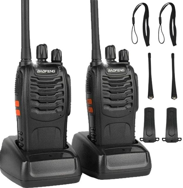 2 X Handheld Walkie Talkie Hand Radio Set with 16 Channels – 3-5 km talking range