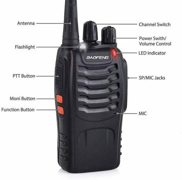 2 X Handheld Walkie Talkie Hand Radio Set with 16 Channels – 3-5 km talking range