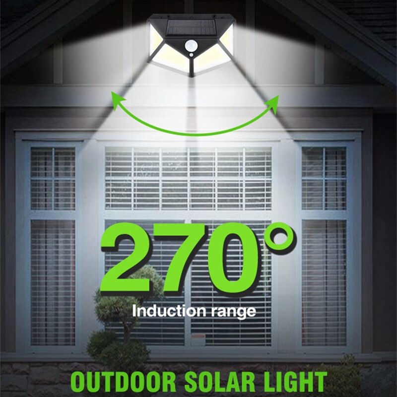 Super Bright 100 LED Solar Sensor Wall Light with 3 Setting Modes