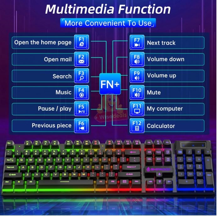 LED Gaming Keyboard and Mouse Set