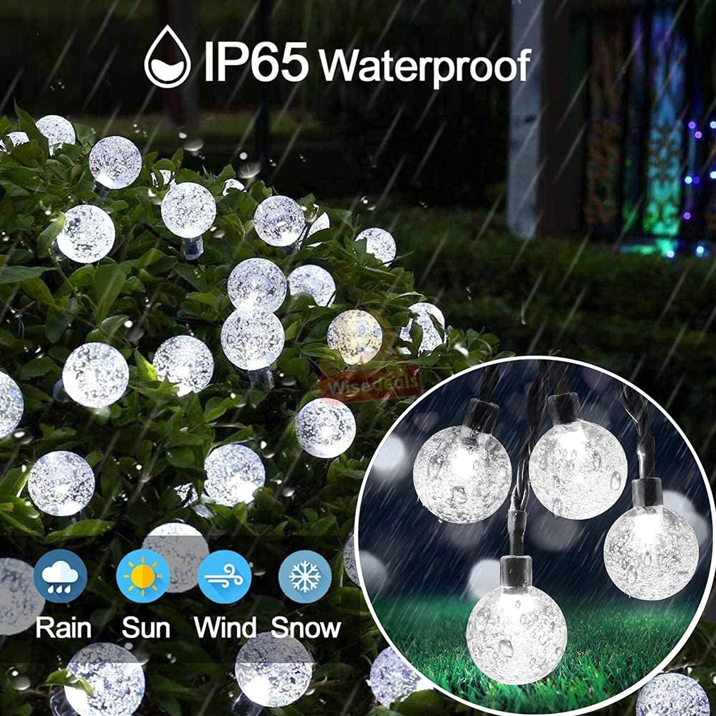 5m 20 LED Solar Bubble String Light