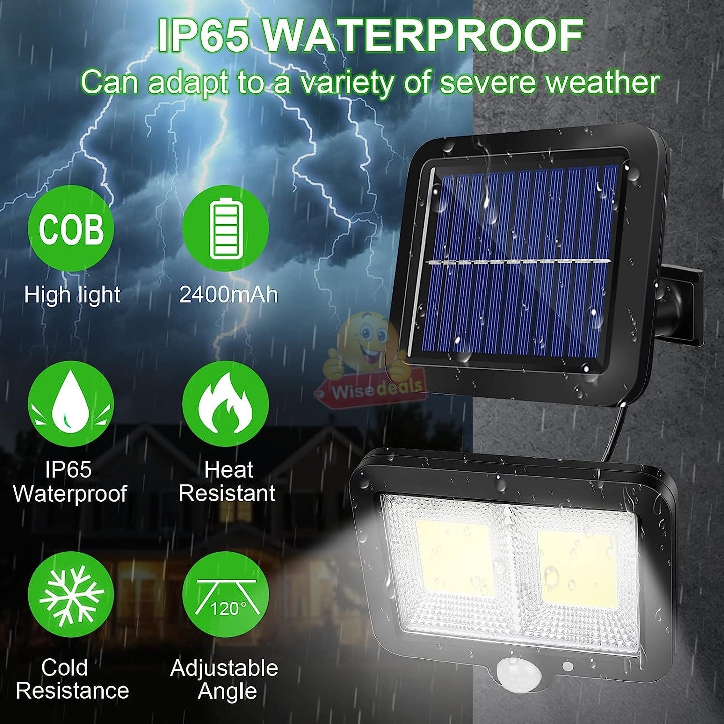 Solar Split COB LED Solar Motion Sensor Light with Solar Panel