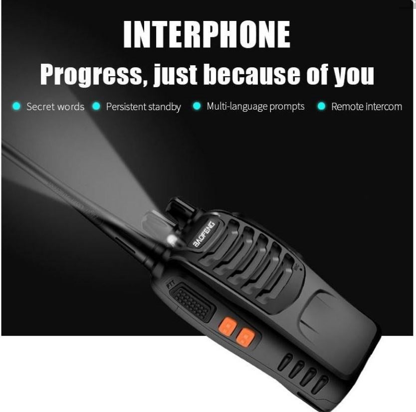 2 X Handheld Walkie Talkie Hand Radio Set with 16 Channels – 3-5 km talking range