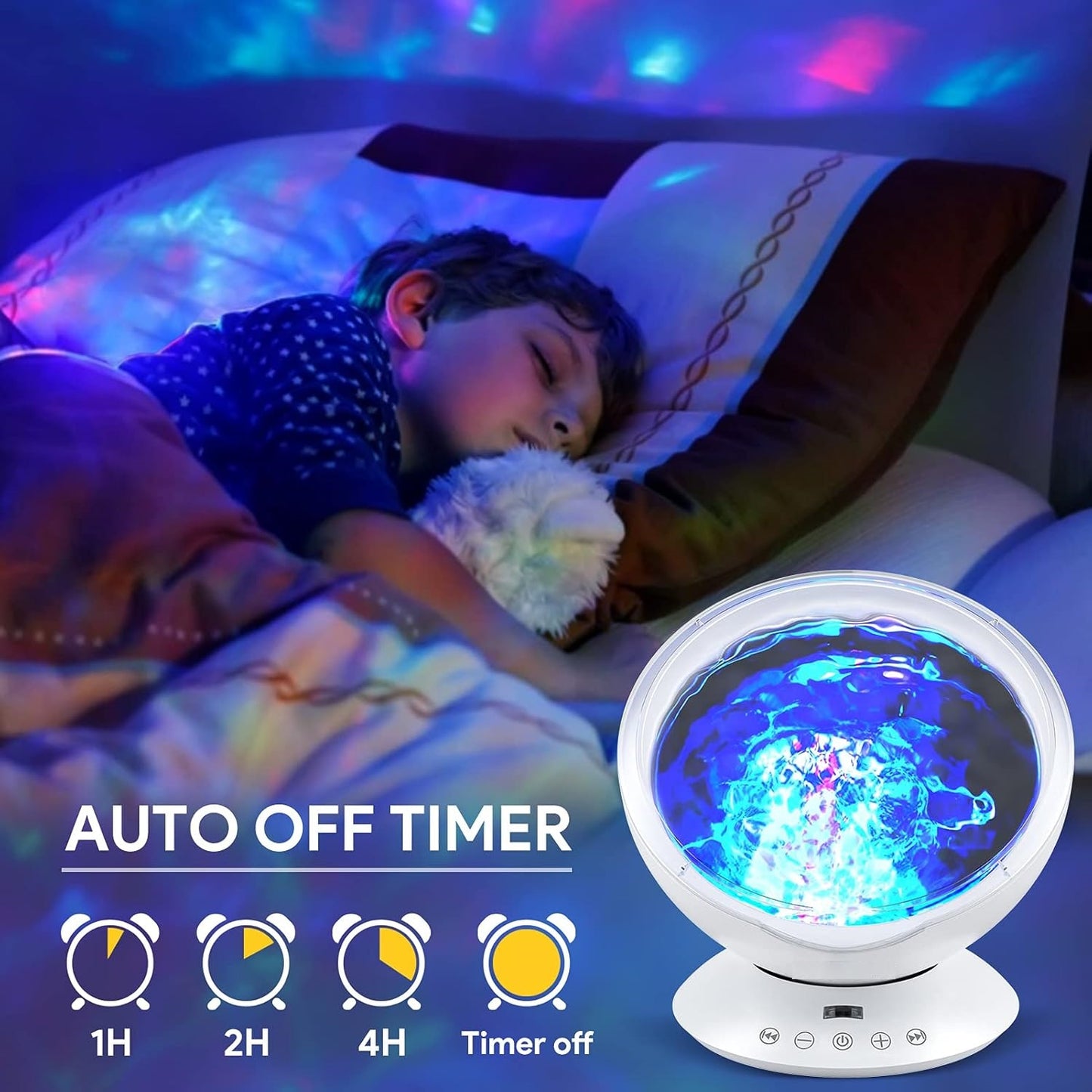 Multi-Colour Ocean Wave Projector Light with Built-in Music Player