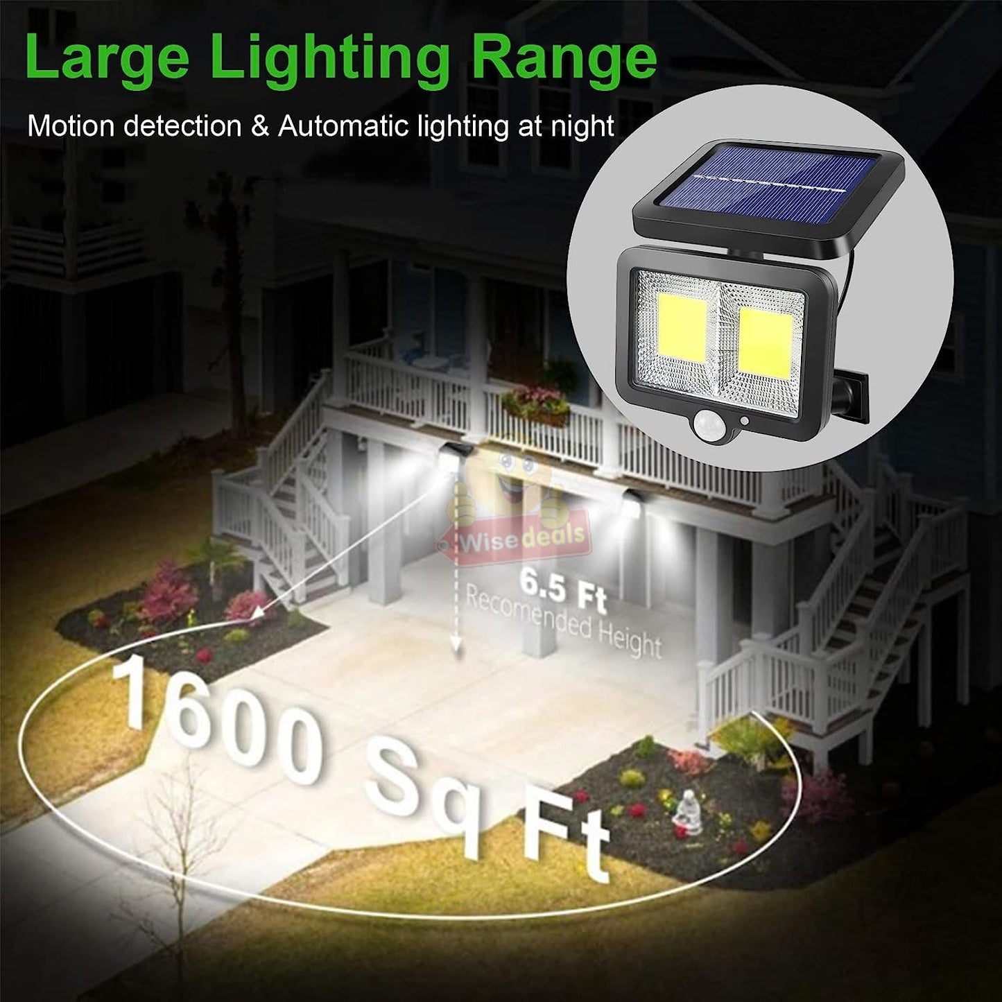 Solar Split COB LED Solar Motion Sensor Light with Solar Panel