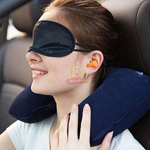 3 in 1 Travel Set - Neck Pillow, Eye Mask and Ear Plug