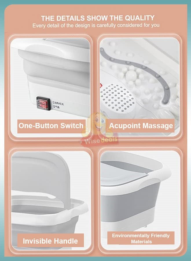 Foldable Foot Spa, Activates Blood Circulation, Relaxes Muscles, Relieve Pain and Inflammation