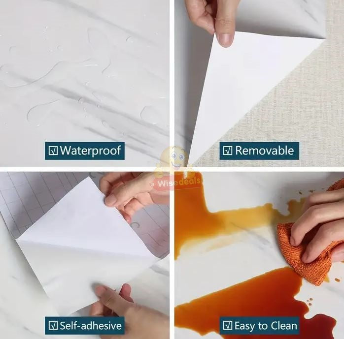 Marble Pattern Self-Adhesive Kitchen Countertop Sticker 200 x 40cm