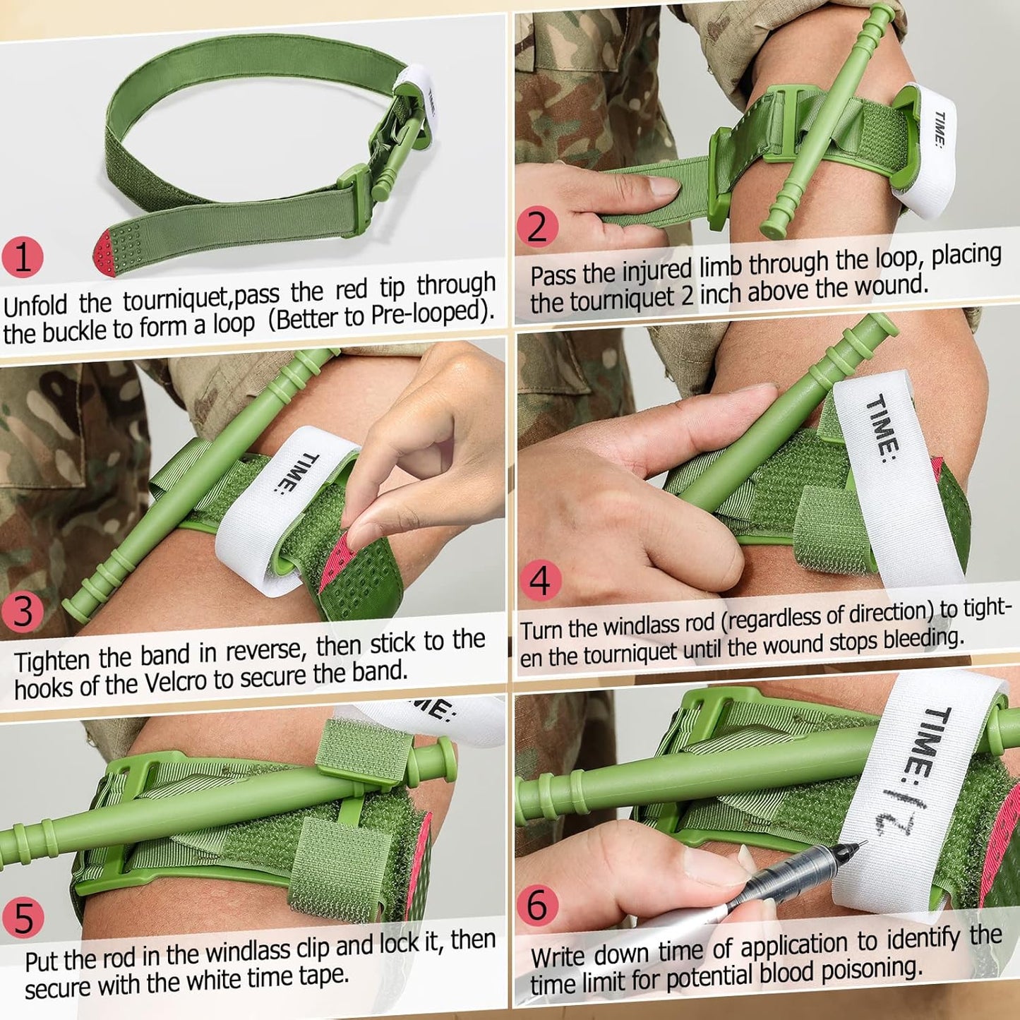 Tourniquet Buckle for Emergency Injury-Green