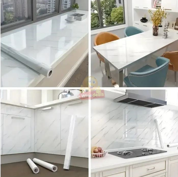 Marble Pattern Self-Adhesive Kitchen Countertop Sticker 200 x 40cm