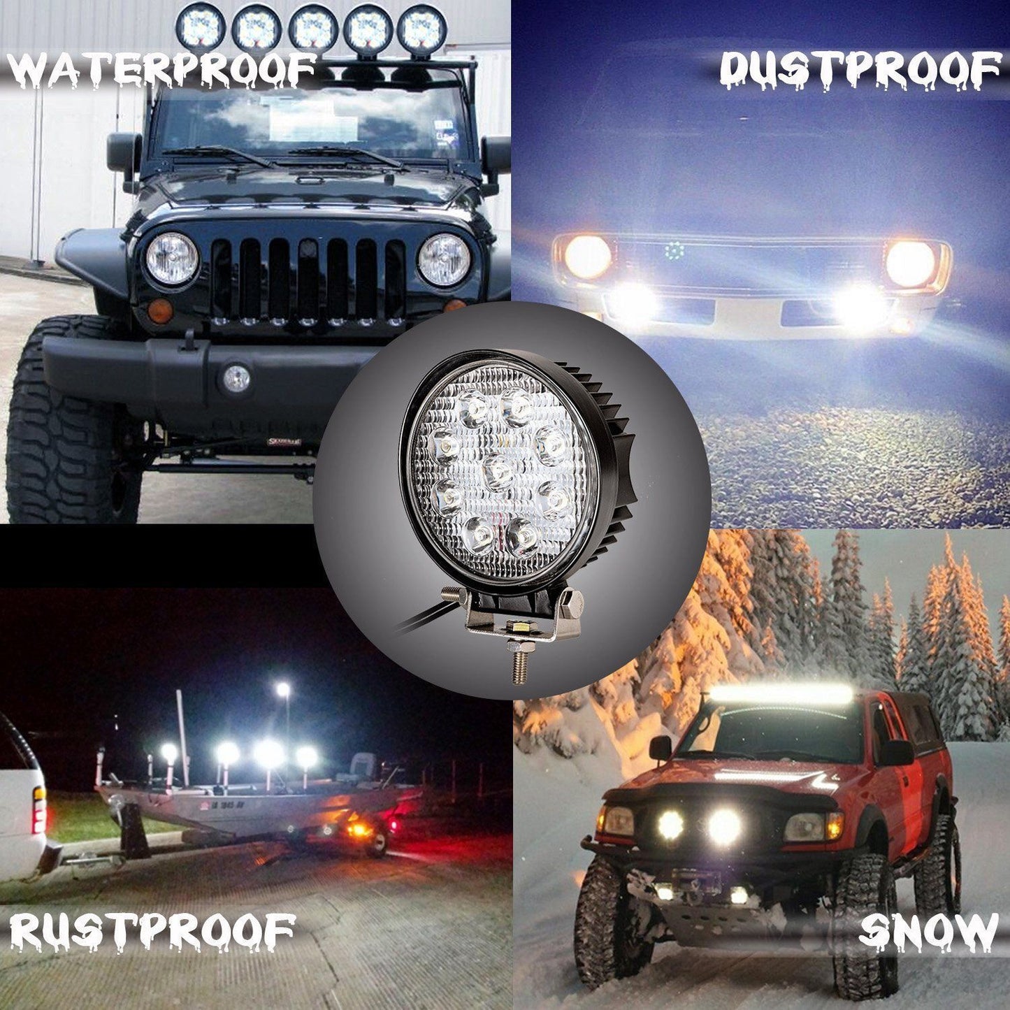27W Circular Waterproof LED Flood Spot Light