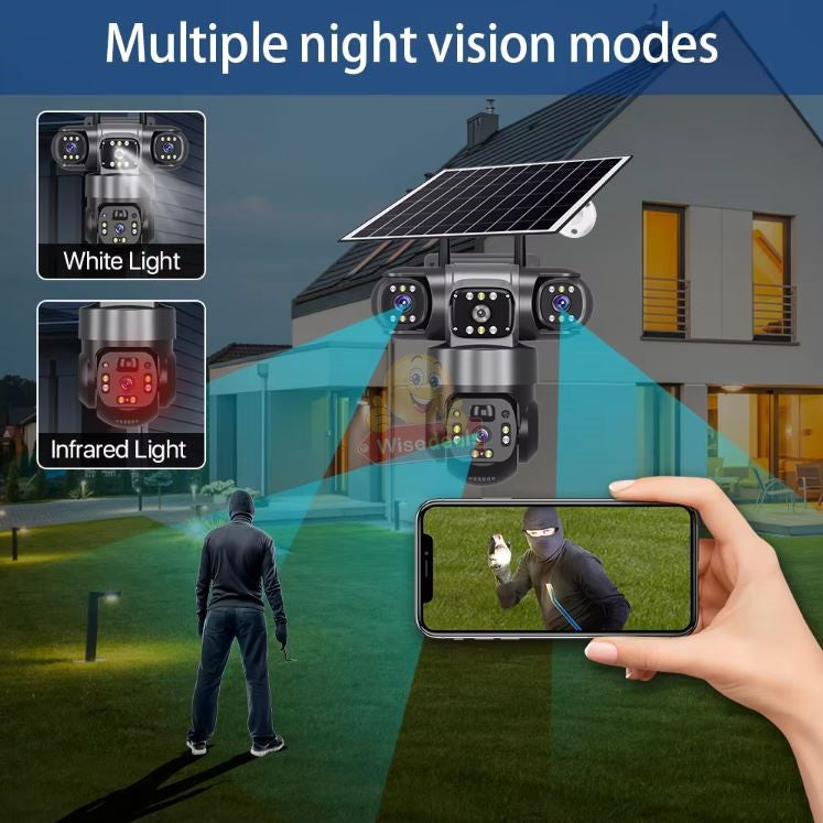 Waterproof 3-in-1 IP WIFI or 4G Sim Card SOLAR Camera