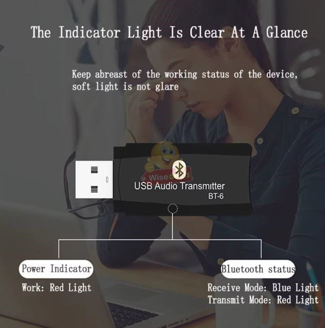 Bluetooth USB Wireless Audio Receiver with AUX Cable