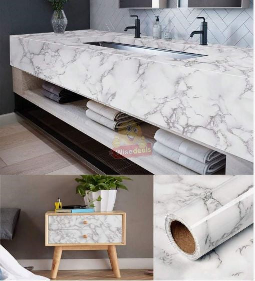 Marble Pattern Self-Adhesive Kitchen Countertop Sticker 200 x 40cm
