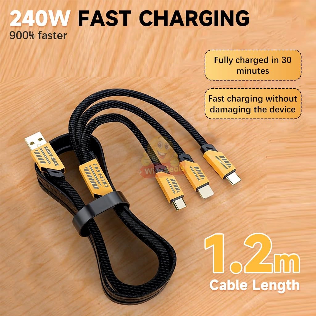 120W 3I-IN-1 Fast Charging Data Cables
