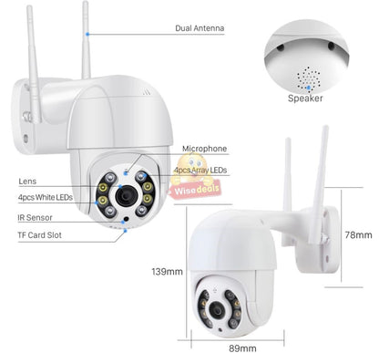 Waterproof Outdoor WIFI IP Camera with V380 PRO App