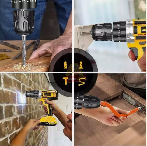 Cordless Drill with 2 X 48V Lithium Batteries and Accessories and Carry Case