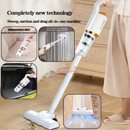 2 in 1 Powerful Rechargeable Wireless 120W Vacuum Cleaner, Wet and Dry for Various types of Floors, Carpets and Curtains