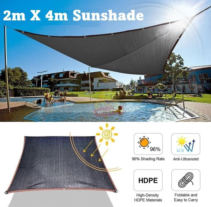2m X 4m Black Sunshade Net