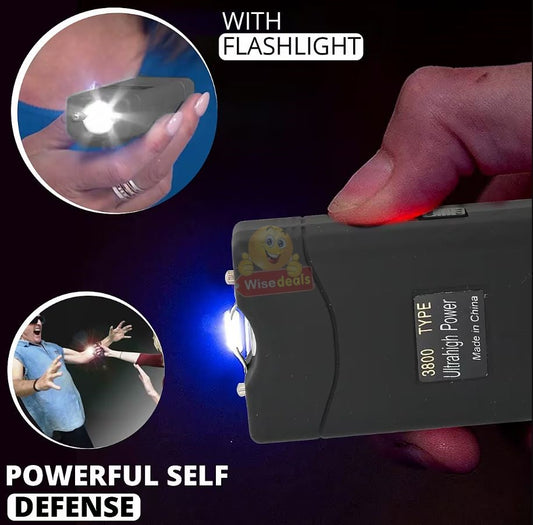 Stun Gun with Flashlight in Bag