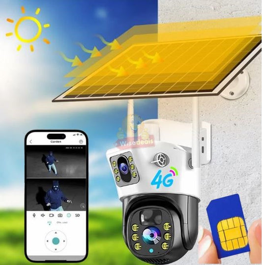 SOLAR Dual Lens & Dual Screen PTZ IP WIFI OR 4G Sim Card Camera
