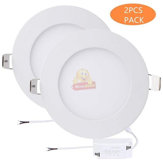2 Pack 6W Round LED Downlight with Power Supply