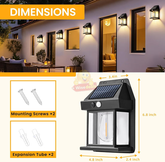 Waterproof Outdoor Infrared Solar Sensor Wall Light