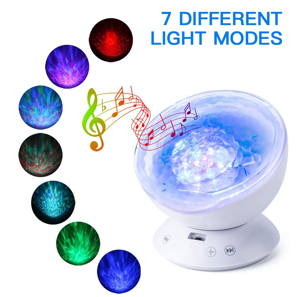 Multi-Colour Ocean Wave Projector Light with Built-in Music Player