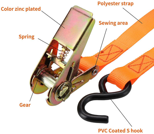 2 Piece 15’ Ratchet Tie Down Set