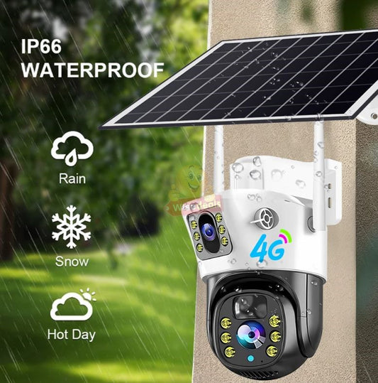 SOLAR Dual Lens & Dual Screen PTZ IP WIFI OR 4G Sim Card Camera