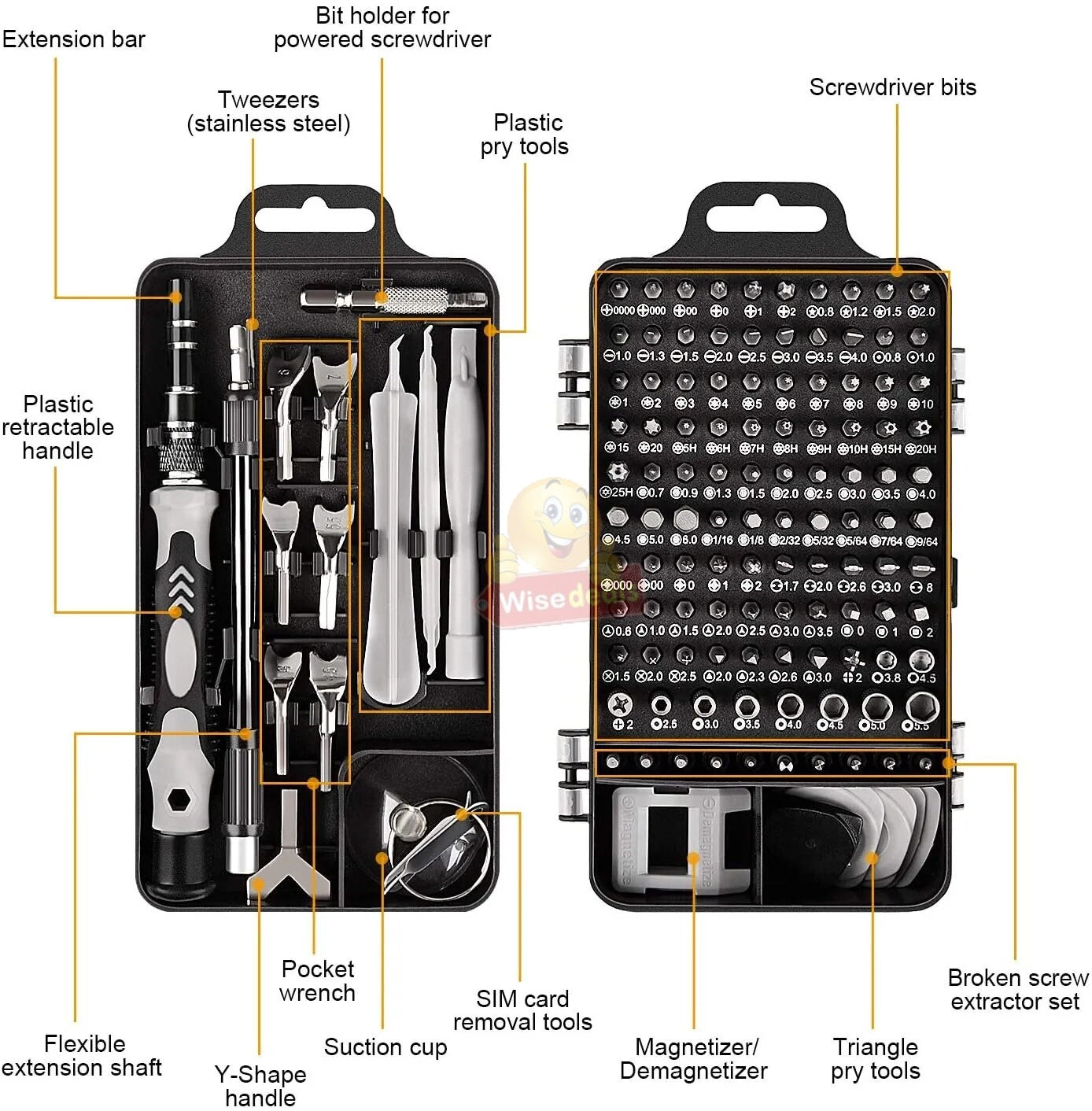 115 in 1 Magnetic chrome-Vanadium Steel Precision Screwdriver Set
