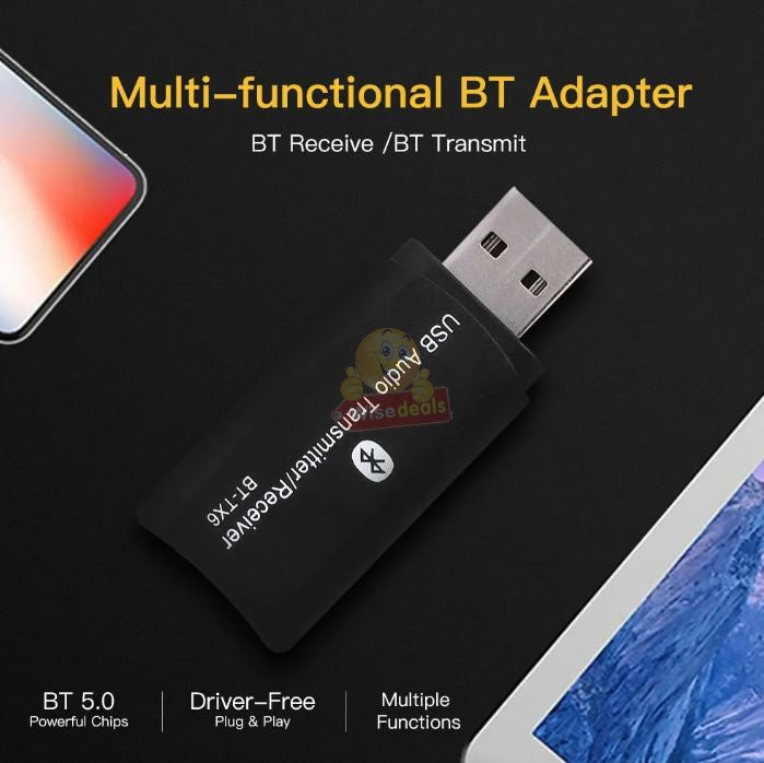 Bluetooth USB Wireless Audio Receiver with AUX Cable