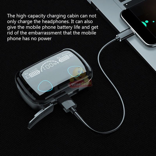 TWS Bluetooth Earbuds with LED Digital Power Display and Power Bank