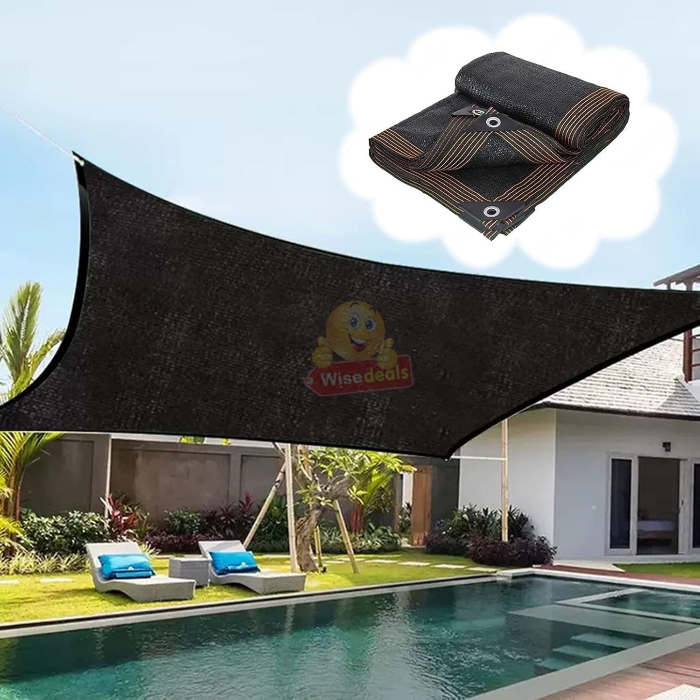 2m X 4m Black Sunshade Net