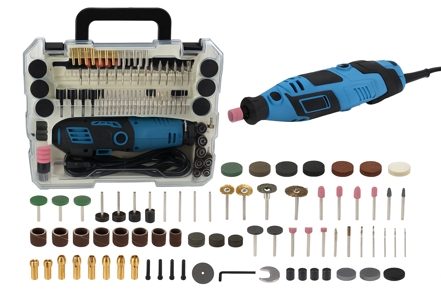 165-Piece Rotary Tool & Accessory Set – with Carry Case