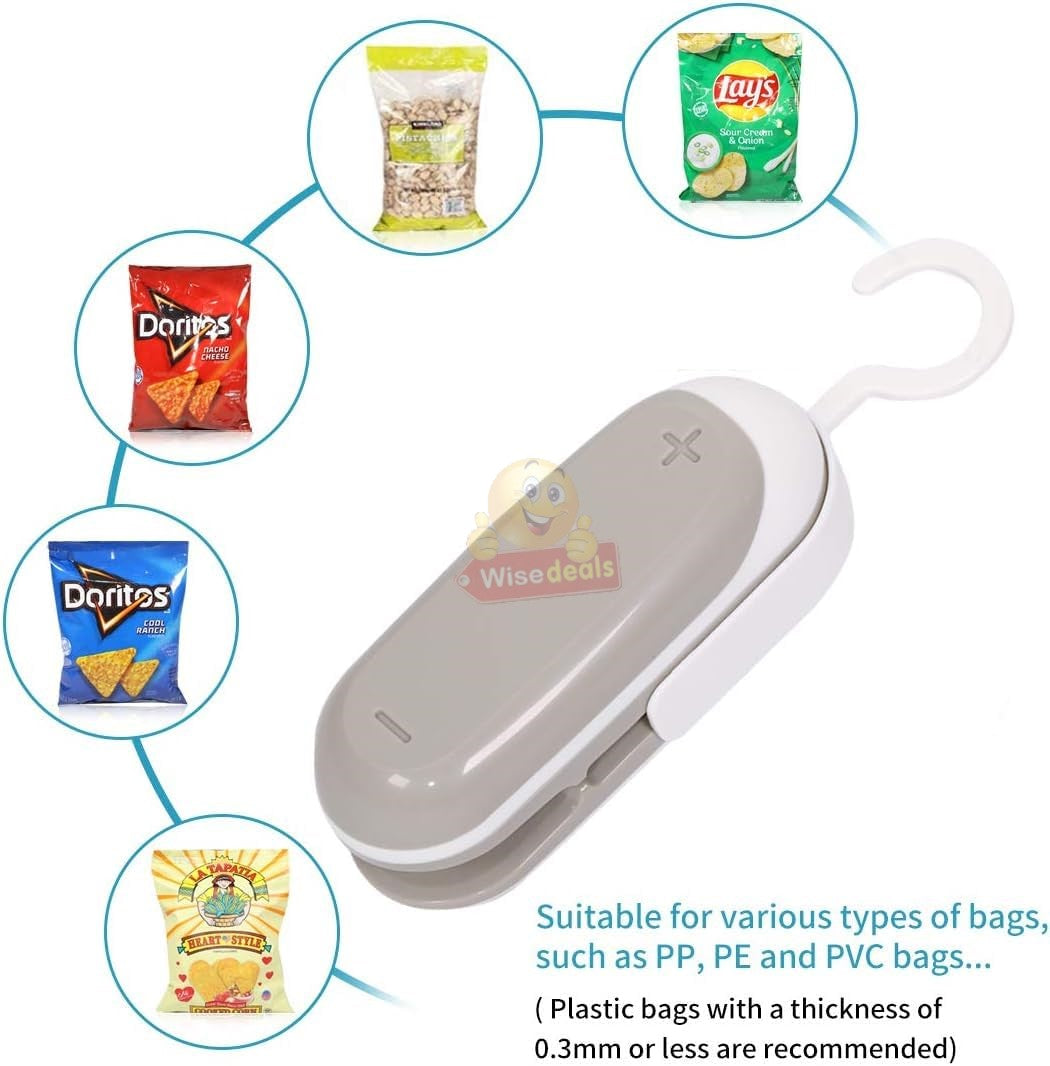 Portable Battery Operated 2 In 1 Mini Bag Heat Sealer and Cutter
