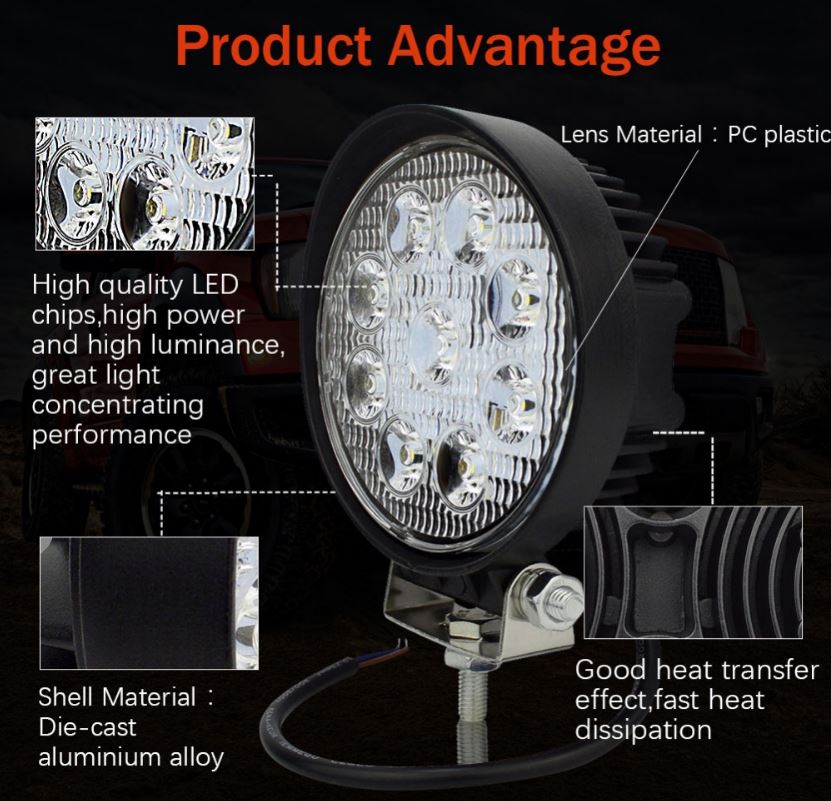 27W Circular Waterproof LED Flood Spot Light