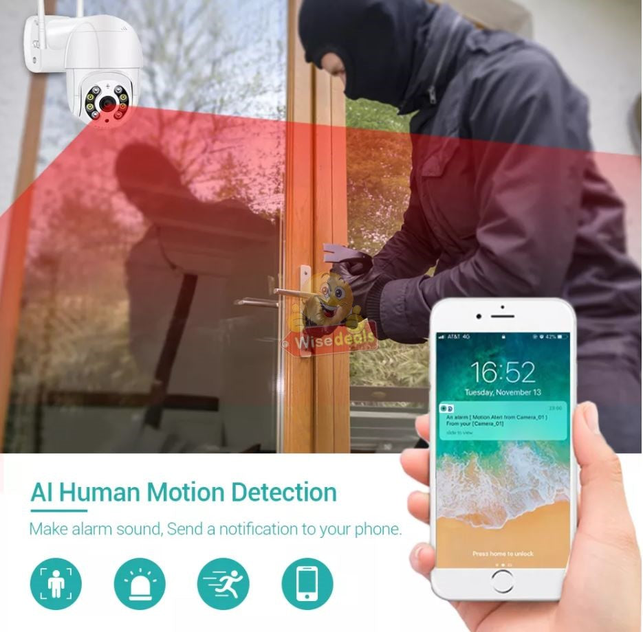 Waterproof Outdoor WIFI IP Camera with V380 PRO App