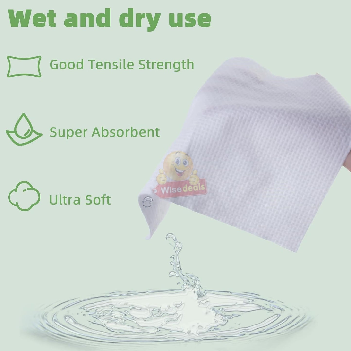 Pack of 60 Disposable Multi-purpose Dry or Wet Towel