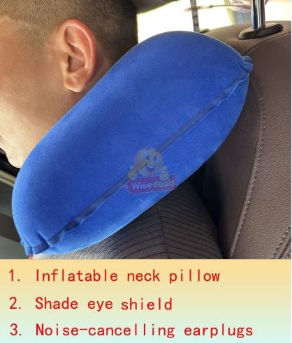 3 in 1 Travel Set - Neck Pillow, Eye Mask and Ear Plug