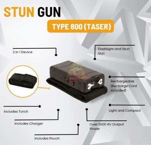 Stun Gun with Flashlight in Bag