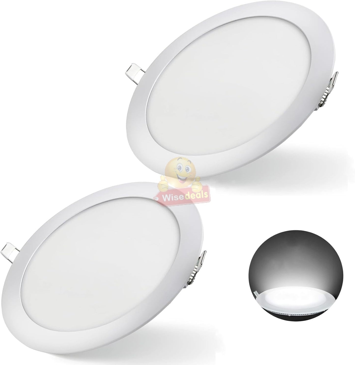 2 Pack 6W Round LED Downlight with Power Supply