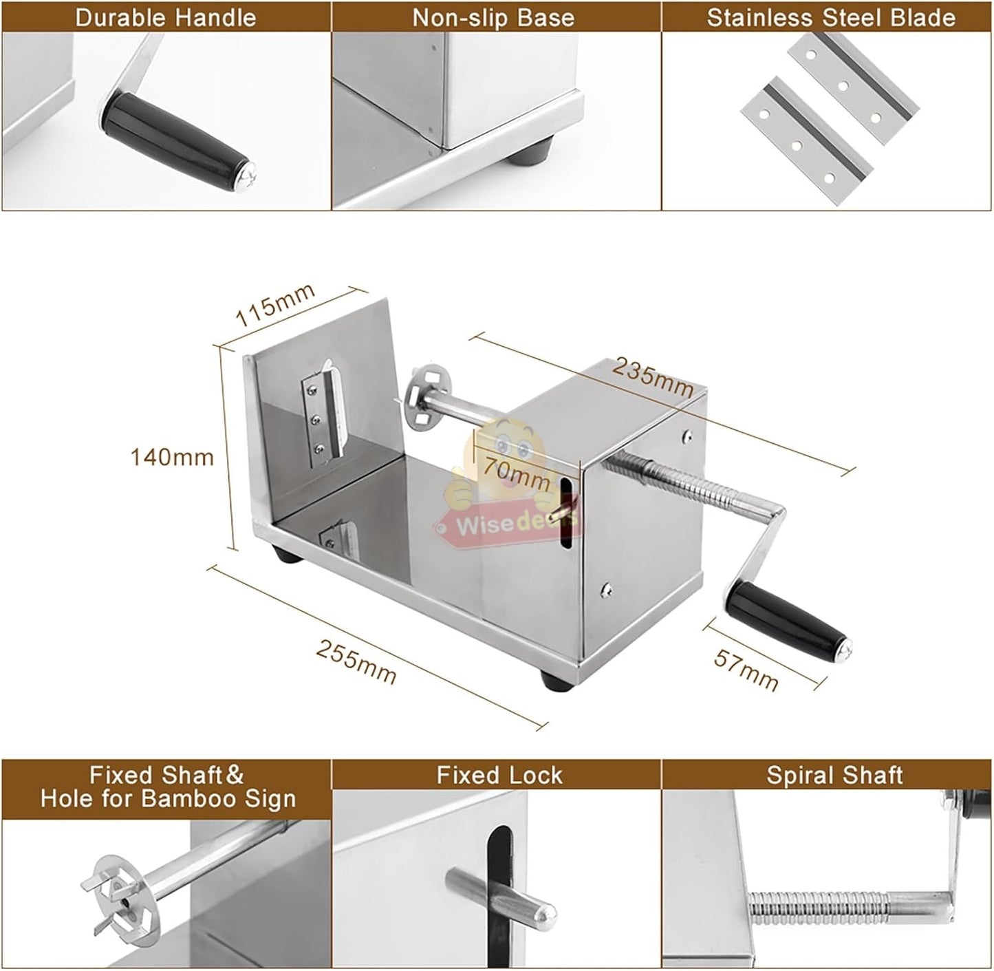 Stainless Steel potato and veggie slicer tornado