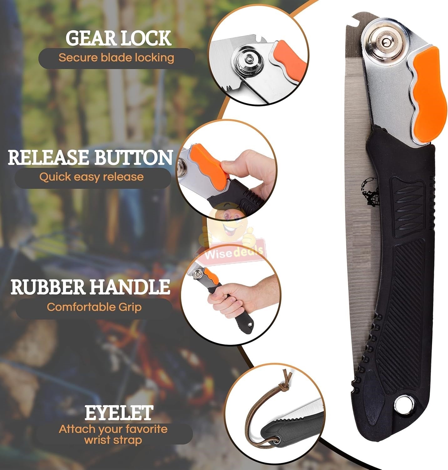 Folding Saw with Triple-cut Razor Teeth