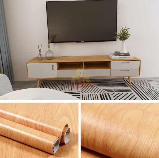 45cm X 100cm Thickened Wood Grain Sticker Self-adhesive PVC Wallpaper Wardrobe Cabinet